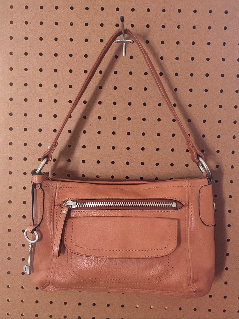 Fossil Purse Soft Leather Brown Bag Tote Shoulder Strap